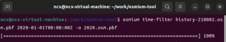 Osmium time-filter 执行进度