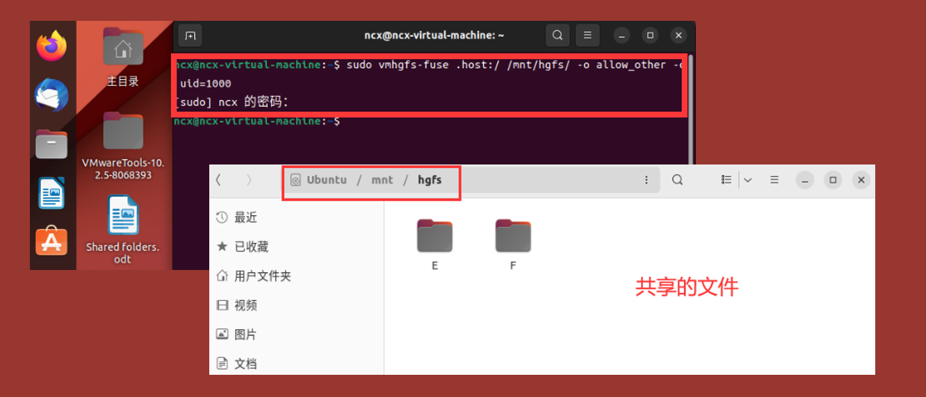 VMware 共享文件夹挂载结果